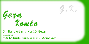 geza komlo business card